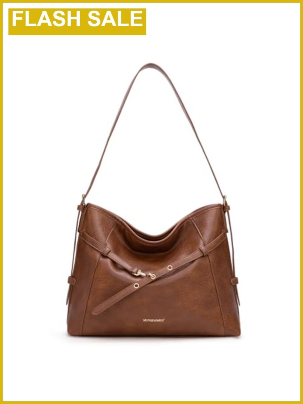 Women's Vegan Leather Hobo Purse Adjustable Strap Magnetic Snap 3 Pockets